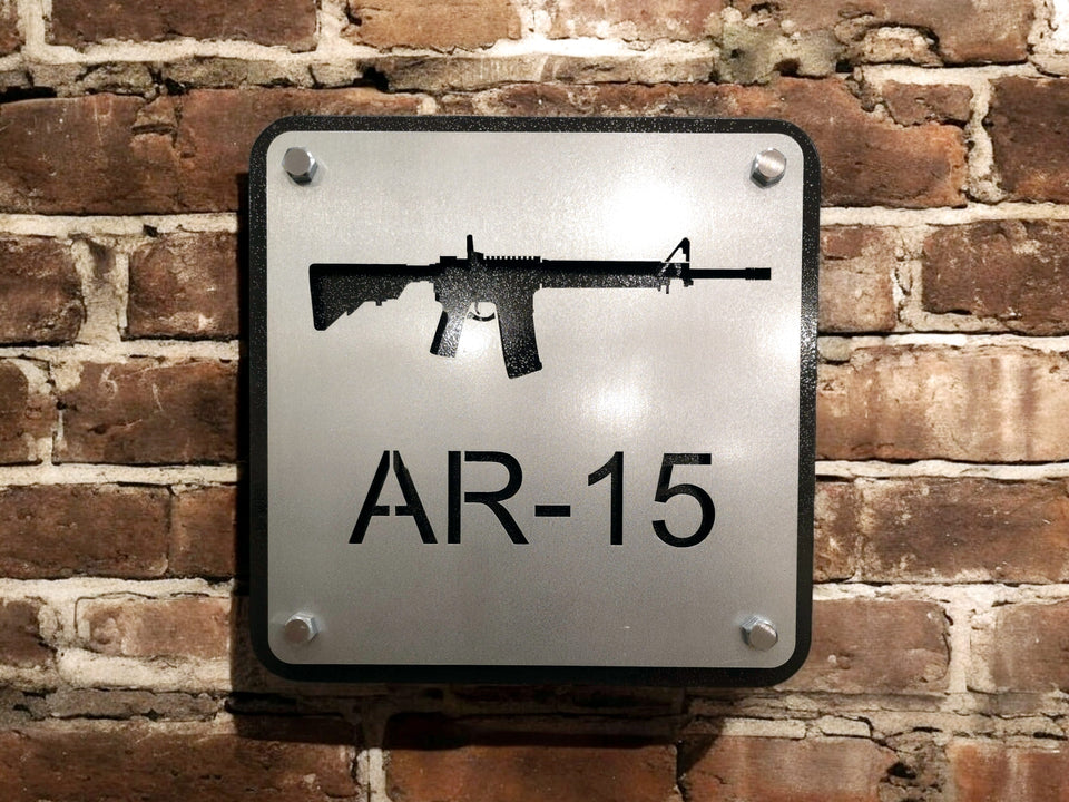 AR-15 metal gun sign